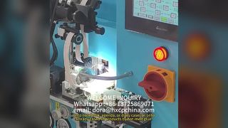 Arbeitsablauf der halbautomatischen elastischen Stiftschlaufen-Auftragsmaschine HX20EPL