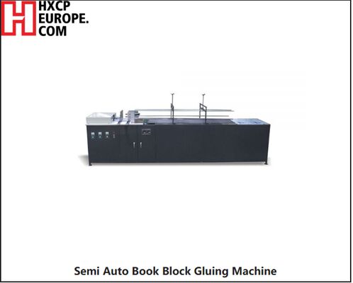 Die halbautomatische Buchblock-Klebmaschine