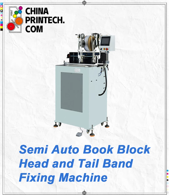 Semi-Auto Buchblock Kopf und Schwanz Band Fixierungsmaschine, Selbstklebstoff für runde und flache Wirbelsäule Buchblöcke