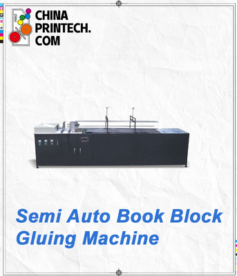 Semi-Auto-Buchblock-Klebmaschine für genähte Buchrückseite Klebmaschine mit kalter Walze, heißer Luft und IR-Trocknung